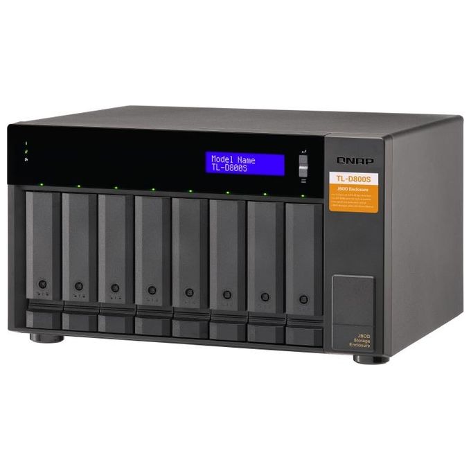 Qnap TL-D800S Contenitore di Unita' di Archiviazione 2.5-3.5'' Enclosure Hdd-Ssd Nero-Grigio