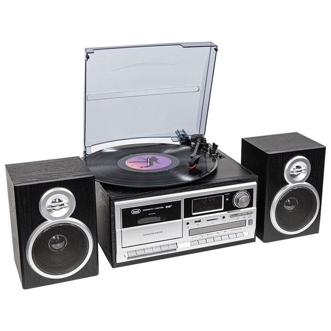 Trevi - Sistema Stereo Giradischi con Ricevitore Digitale DAB-DAB+ Bluetooth Encoding lettura di dischi in vinile a 33, 45 e 78 giri con connessione wireless senza fili Bluetooth