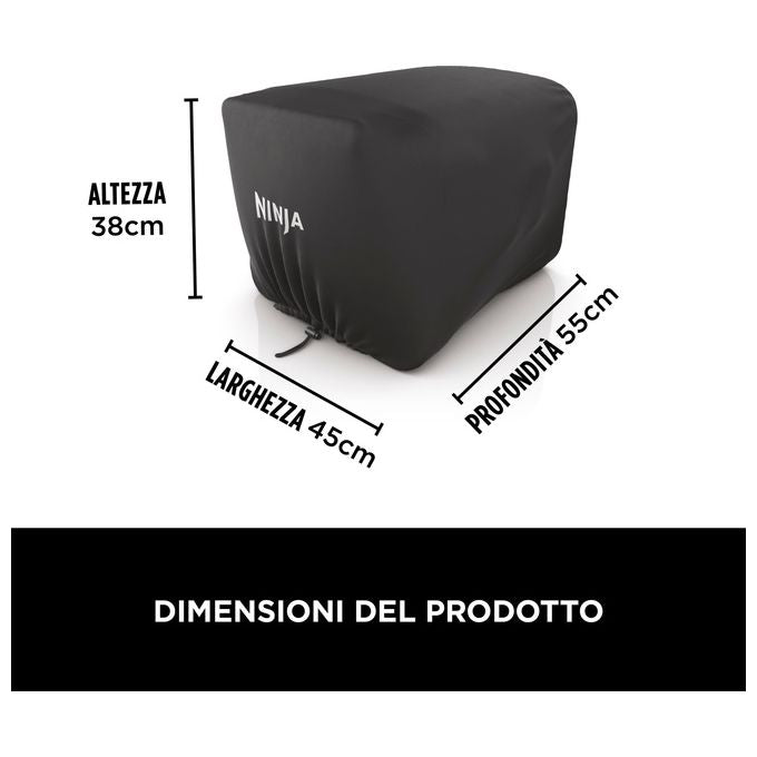 Ninja XSKOCVREUK Woodfire Copertura per Forno da Esterno OO101EU Protezione per Forno Premium Resistente all'Acqua Anti-Sbiadimento Nero
