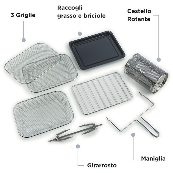 Ariete 4632-03 Friggitrice ad Aria Capacita' 16 Litri Potenza 1400 Watt con Funzione Rotisserie colore Beige