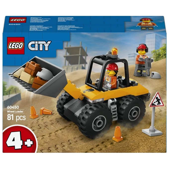 LEGO Veicolo Pala Gommata Gialla Set 60450 per Bambini Linea City Great Vehicles