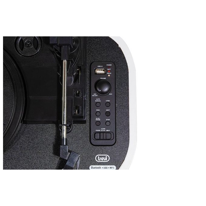 Trevi TT 1020 BT Giradischi Stereo Vintage Portatile con Bluetooth Mp3 Usb e Funzione Encoding Turchese