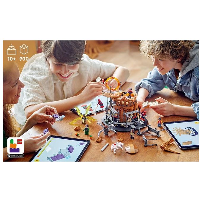 LEGO Marvel 76261 La Battaglia Finale di Spider-Man, Ricrea la Scena di Spider-Man: No Way Home con 3 Minifigure di Peter Parker