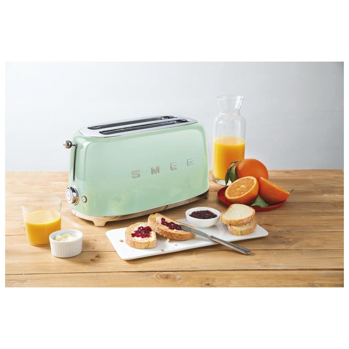 Smeg TSF02PGEU Estetica 50's Style Tostapane 4 Fette 6 Livelli di Doratura Verde Pastello
