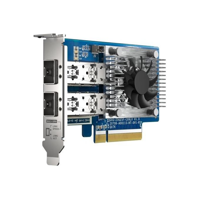 Qnap QXG-25G2SF-CX6 Scheda di Rete e Adattatore Interno Fibra 25000 Mbit-s