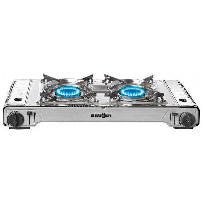 Brunner Fornello Campeggio Devil Double Grill Cromo