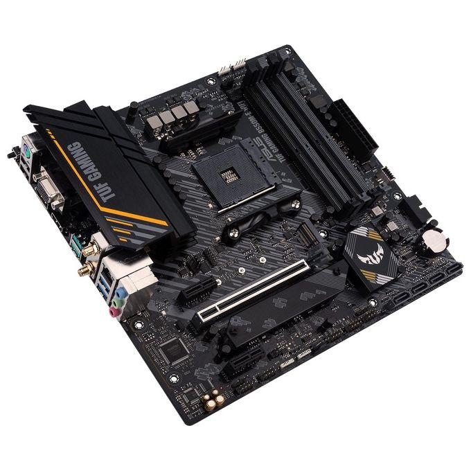 ASUS TUF GAMING B550M-E WIFI, Scheda madre gaming AMD B550 (Ryzen AM4) micro ATX, PCIe 4.0, 2x M.2, Intel Wi-Fi 6, DP, HDMI, D-Sub, USB 3.2 Gen 1 Type-C, USB 3.2 Gen 2, BIOS FlashBack, Aura Sync RGB