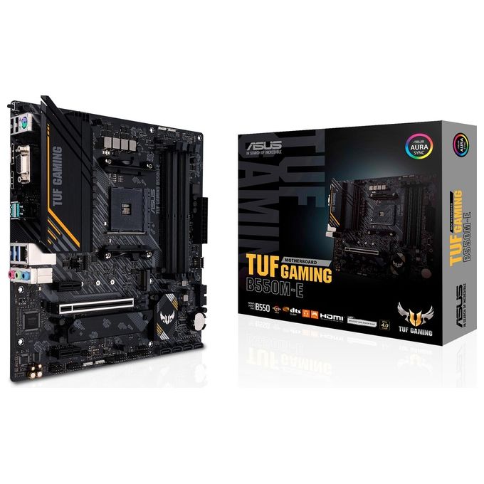 ASUS TUF GAMING B550M-E Scheda Madre Gaming micro ATX con supporto AMD B550 e tecnologia PCIe 4.0 per prestazioni elevate