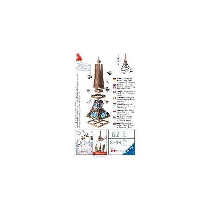 Ravensburger Mini Eiffel Tower Puzzle 3D 54 Pz Edifici