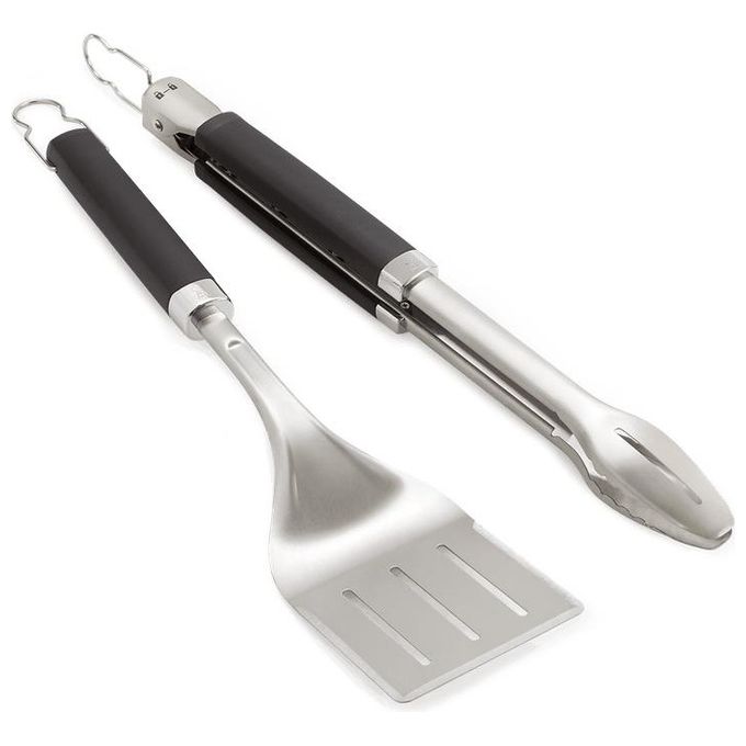 Weber Set 2 Attrezzi per Barbecue Nero-Acciaio