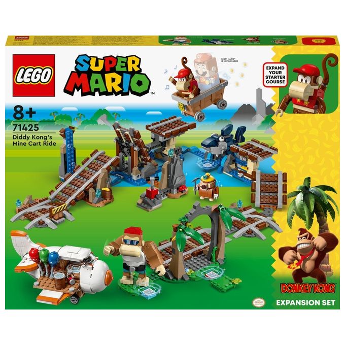LEGO 71425 Super Mario Pack di Espansione Corsa nella Miniera di Diddy Kong Set da Costruzione con 1157 Pezzi Personaggi Inclusi Funky Kong Diddy Kong e Sfide Interattive colore Multicolore