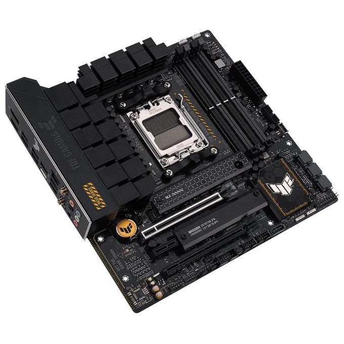 ASUS TUF GAMING B650M-PLUS WIFI Scheda Madre Gaming micro ATX, AMD B650, AM5, DDR5, 3xPCI 4.0, WiFi 6 (802.11ax), Intel 2.5Gb Ethernet, Realtek 7.1, 2xM.2, 4xSATA 6GB-s, Aura Sync RGB, Nero