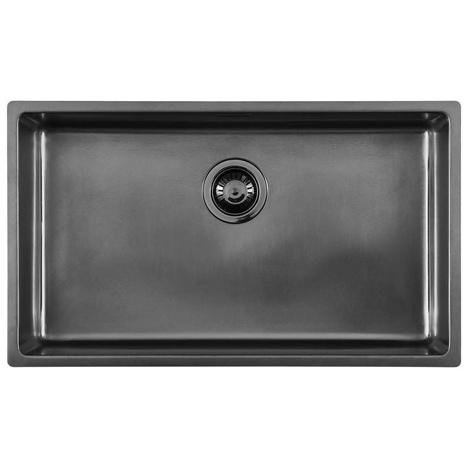 Foster 2157 086 KE Lavello Acciaio inox Vintage in PVD da incasso Filotop 1 Vasca Gun Metal 75x44cm