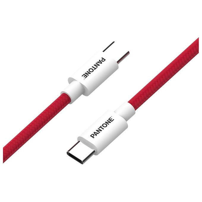 Pantone Cavo USB-C a USB-C con Connettore Reversibile per Ricarica Veloce Rosso