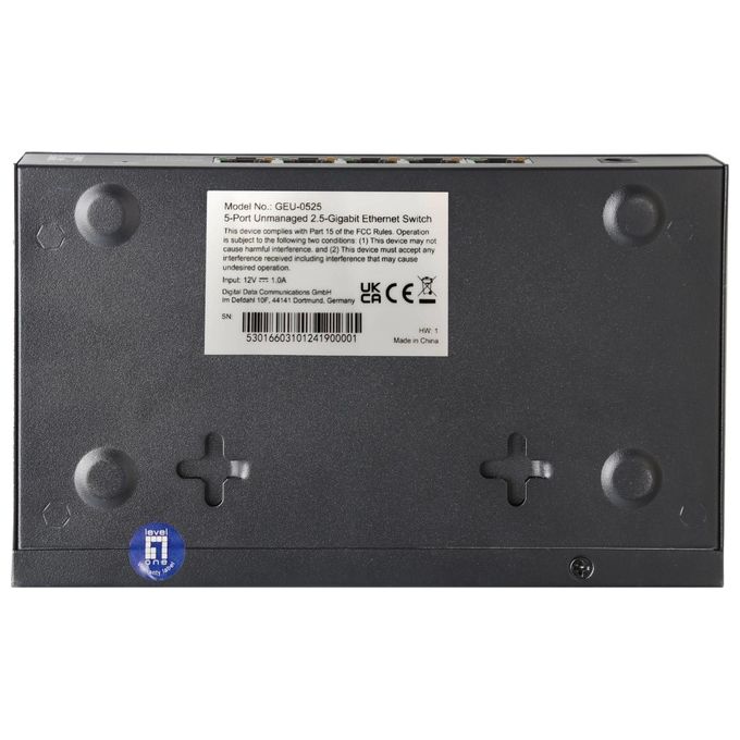 LevelOne GEU-0525 Switch di Rete Non Gestito 2.5g Ethernet (100-1000-2500) Nero