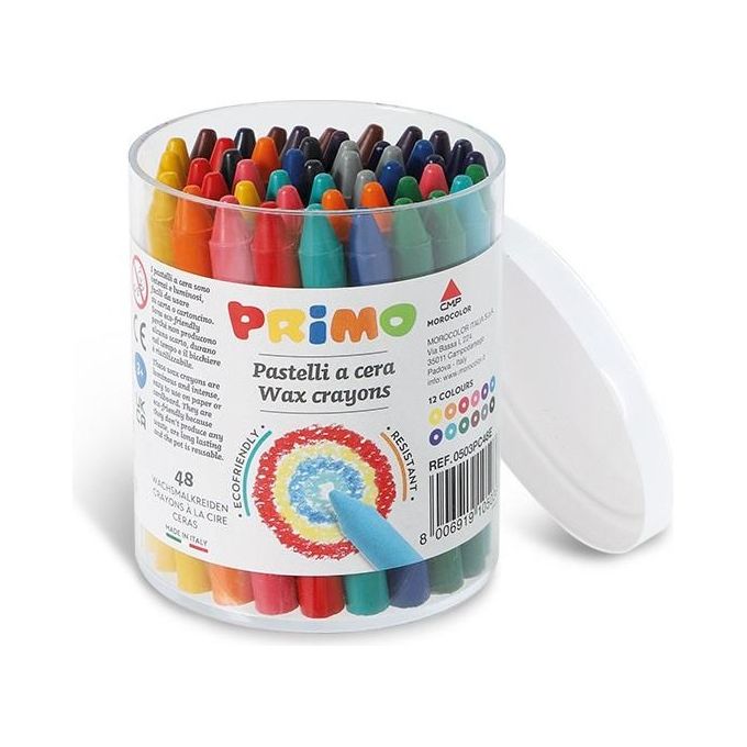 Primo Confezione 48 Pastelli a Cera 4x12 Colori