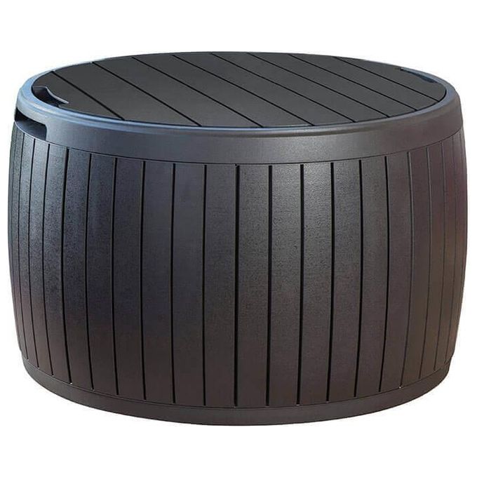 Keter Tavolino contenitore CIRCA WOOD in resina 67X67X43,5h - 140 LT marrone