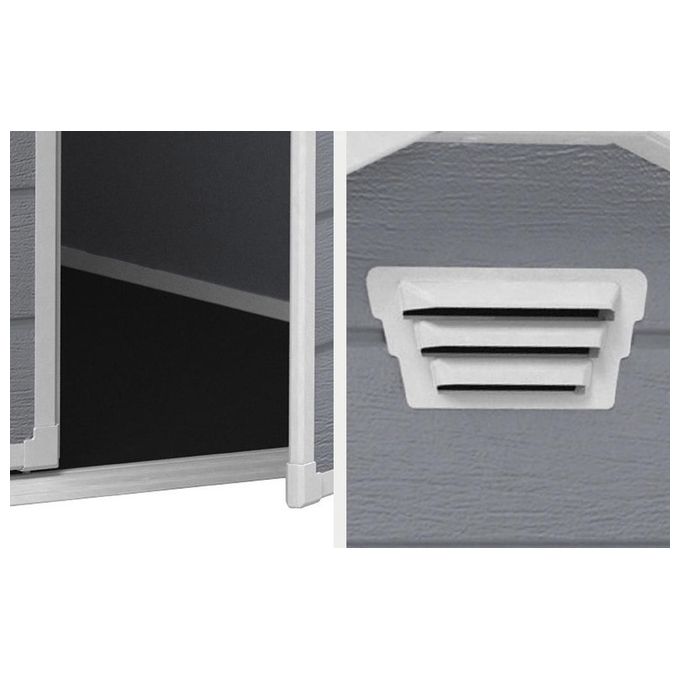 Keter 245104 Manor Pent Casetta da Giardino in Resina Tetto a Una Falda Pavimento Incluso 183,5x185x200 cm colore Grigio