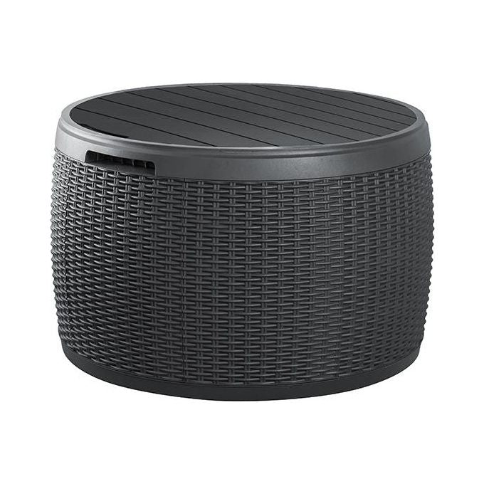 Keter Tavolino contenitore CIRCA RATTAN in resina 67X67X43,5h - 140 LT marrone