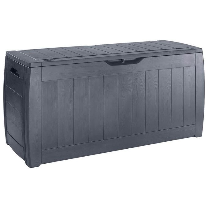 Keter Baule Da Giardino Hollywood 117,5X45X57,3H 270 Lt Grafite Ideale per Riporre Cuscini e Attrezzi Con Sistema Ventilazione