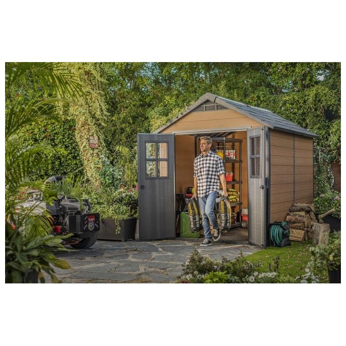 Keter Casetta da Giardino Newton 759 in Resina e Legno 228x287x252h Marrone