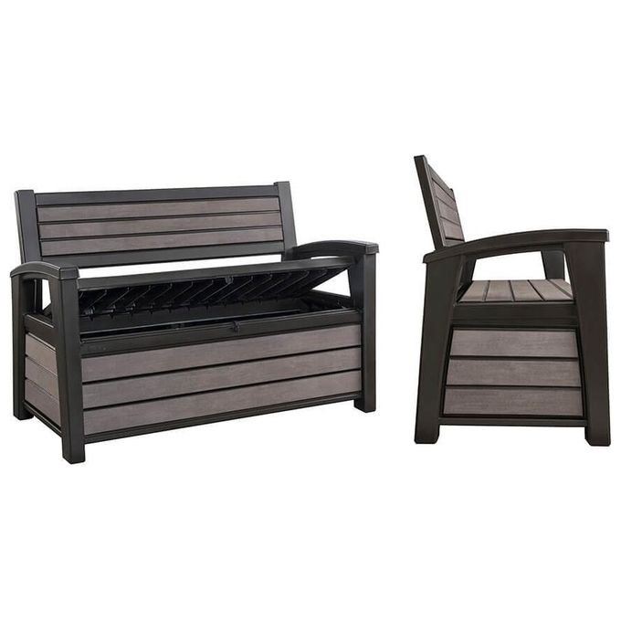 Keter cassapanca hudson bench in resina 132,7x63,5x89,5h capacita' 227 litri colore grafite
