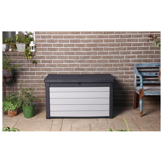 Keter Baule Da Giardino Denali In Resina 122,9X62,1X70,6H 380 Litri Grigio Design Elegante e Resistente per Esterni