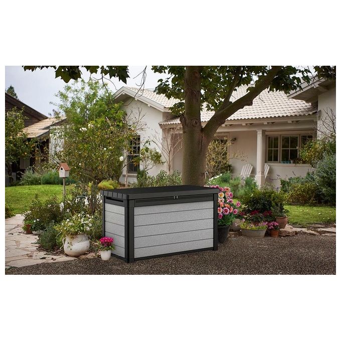 Keter Baule Da Giardino Denali In Resina 122,9X62,1X70,6H 380 Litri Grigio Design Elegante e Resistente per Esterni