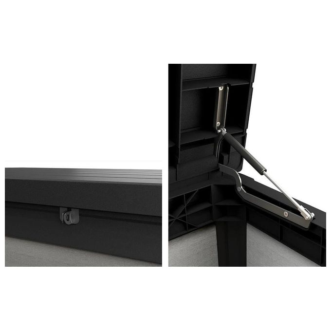 Keter Baule Da Giardino Denali In Resina 122,9X62,1X70,6H 380 Litri Grigio Design Elegante e Resistente per Esterni