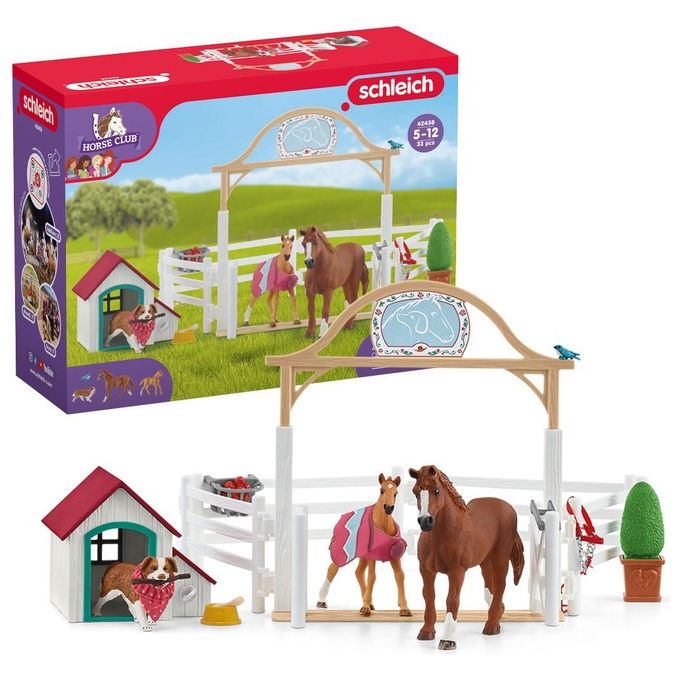 Schleich 2542458 - Horse Club - Horse Club Per Ospitare Cavalli Di Hannah Con Cagnolina