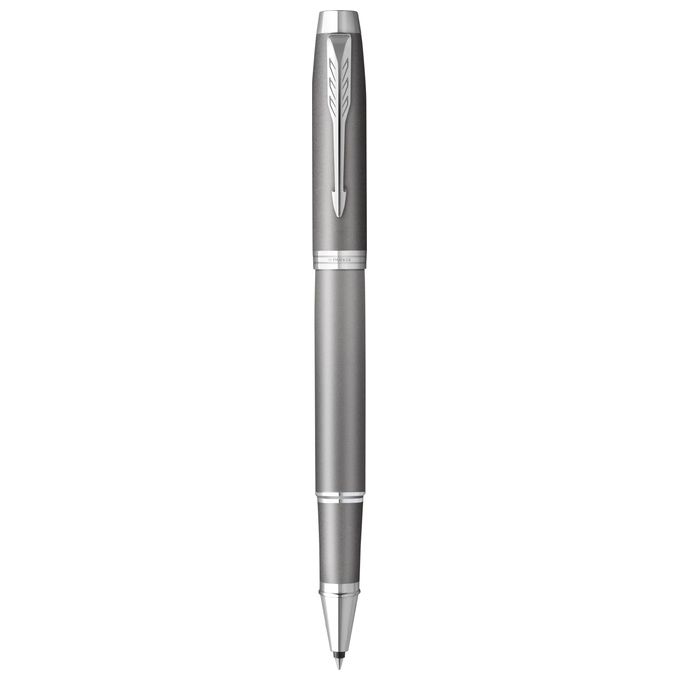 Parker Penna Roller Im Writing Rituals Finitura Grigia con Sfumatura Puntale Cromato Punta Fine Inchiostro Nero Confezione Regalo
