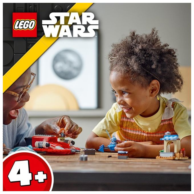 LEGO Star Wars 75384 The Crimson Firehawk, Starter Set con Astronave Giocattolo, Speeder Bike e 3 Personaggi, Regalo Bambini 4+