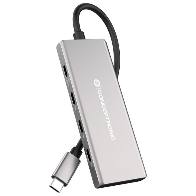 Conceptronic HUBBIES17G Hub di Interfaccia USB 3.2 Gen 2 Type-C 10000 Mbit-s Grigio