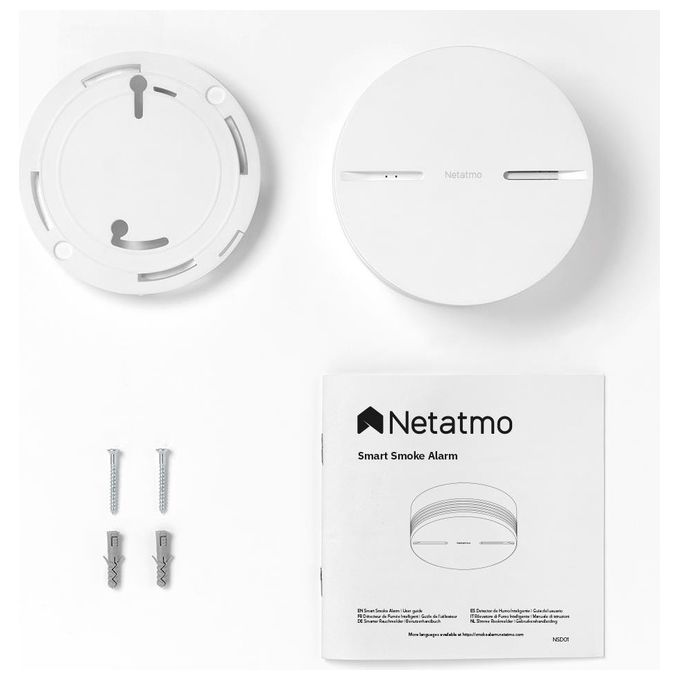 Netatmo Rilevatore di Fumo Intelligente Batteria di 10 Anni di Autonomia Allarme Fumo Controlli Automatici Prodotto Autonomo EN14604 Certificazione NSA-IT Bianco