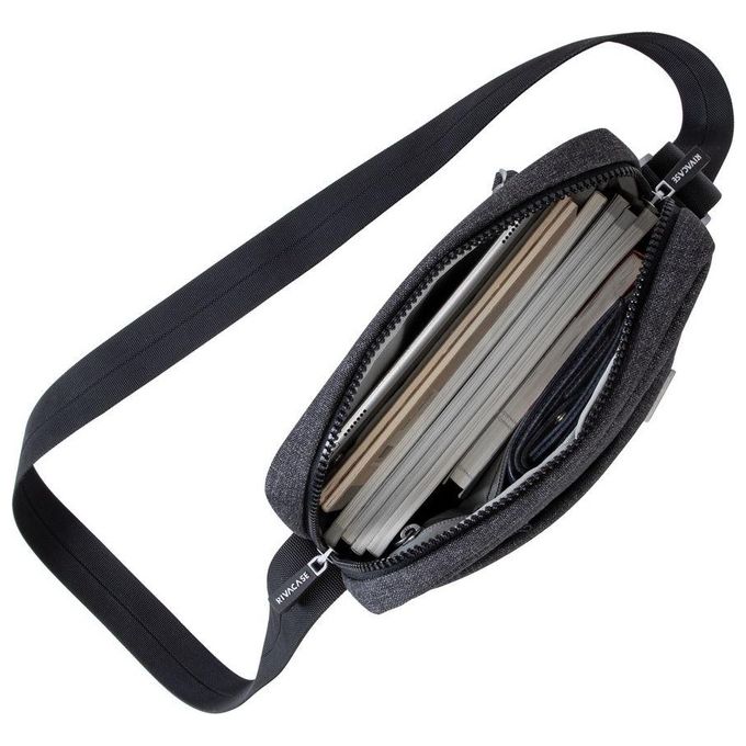 Rivacase Crossbody Bag per Tablet 11'' Nero Melange
