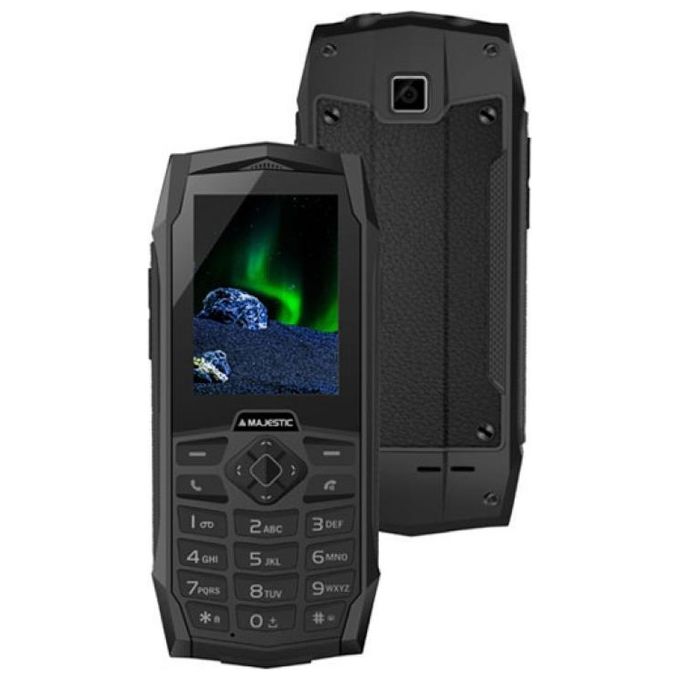New Majestic Cellular Rugged Tank Nero 2.4'' Gsm 1.3mpx Resistente Urti-Acqua-Polvere con Torcia Led