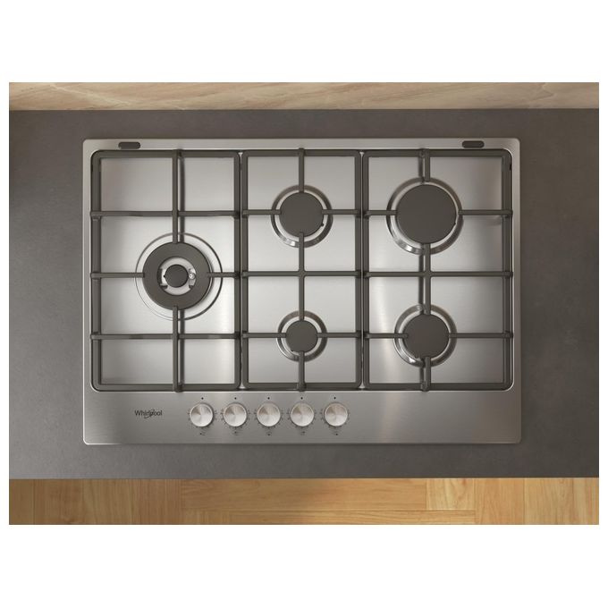 Whirlpool KGML761IX Piano Cottura a gas 5 fuochi 73 cm Acciao inox