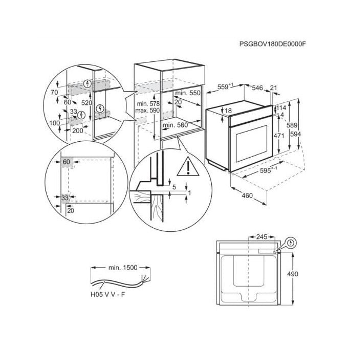 Aeg BPE535270M Forno Elettrico da incasso SurroundCook Capacita' 71 Litri Classe energetica A+ 9 Programmi Wifi 56 cm Acciaio inossidabile
