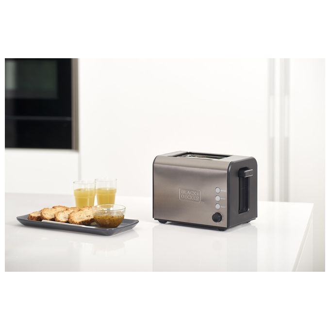 Black+Decker BXTOA900E Tostapane 900W Acciaio Inossidabile Grigio