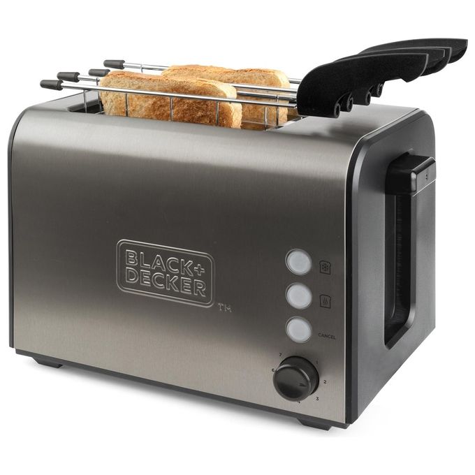 Black+Decker BXTOA900E Tostapane 900W Acciaio Inossidabile Grigio
