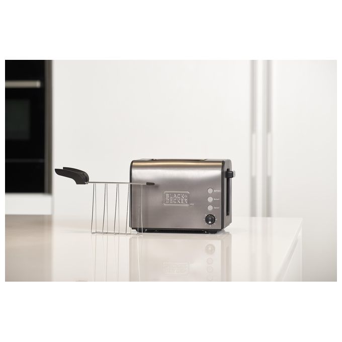 Black+Decker BXTOA900E Tostapane 900W Acciaio Inossidabile Grigio
