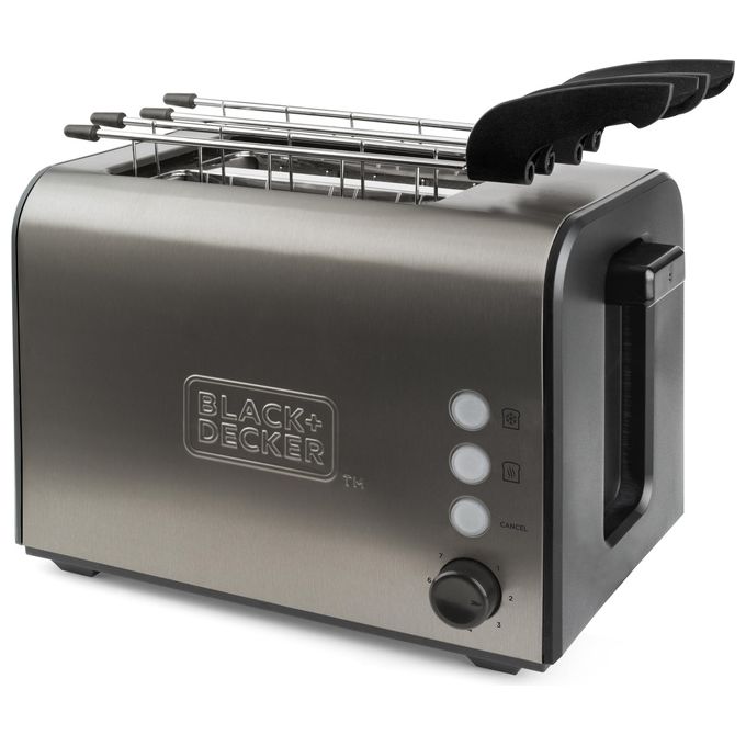Black+Decker BXTOA900E Tostapane 900W Acciaio Inossidabile Grigio