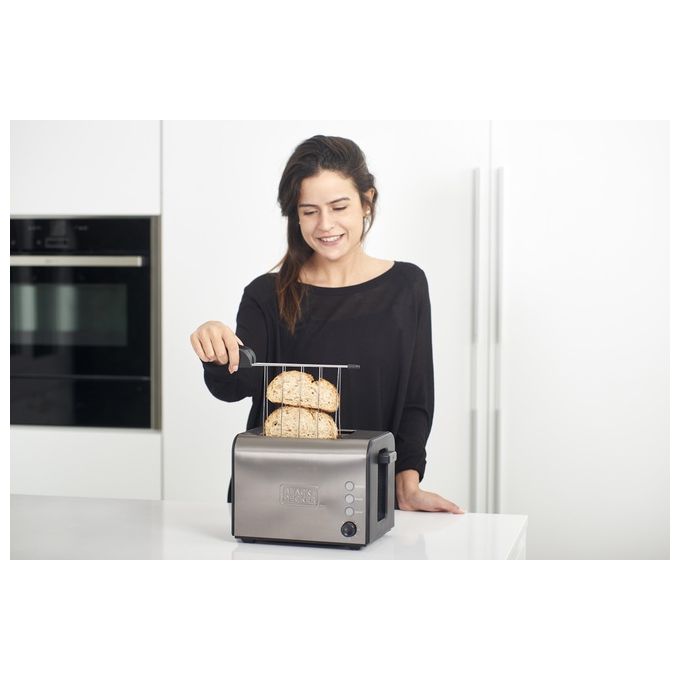 Black+Decker BXTOA900E Tostapane 900W Acciaio Inossidabile Grigio