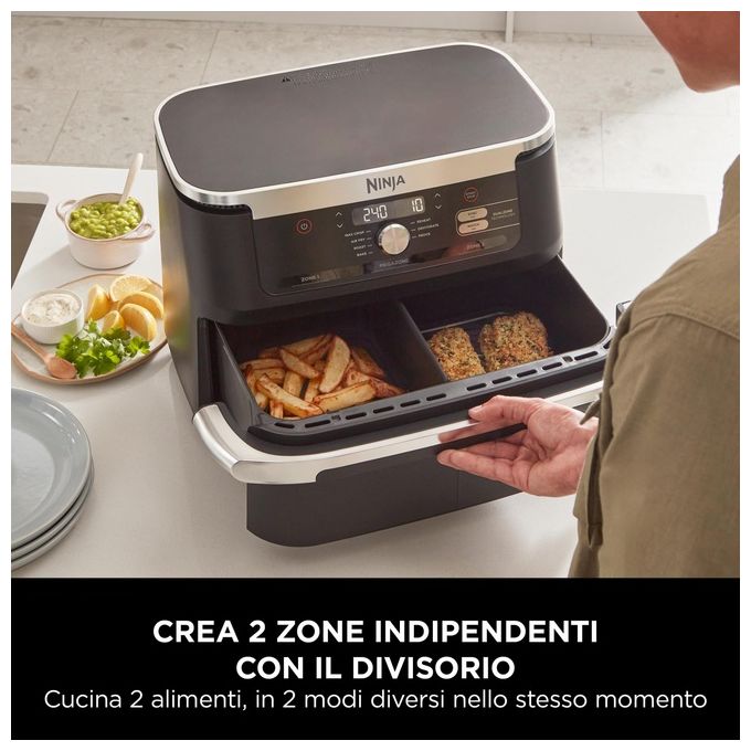 Ninja AF500EU Friggitrice ad aria FlexDrawer Capacita' 10,4 Litri 2470 W