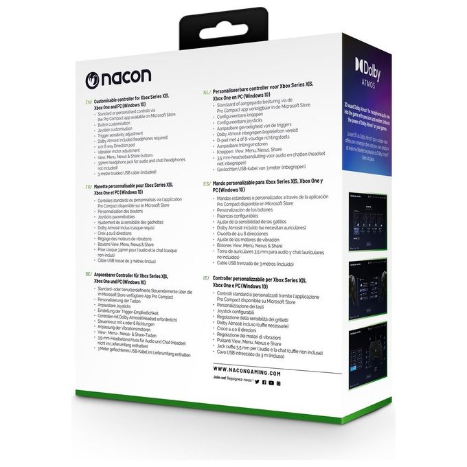 Nacon Compact Controller pro Xbox Serie X-S-One-Pc Nero