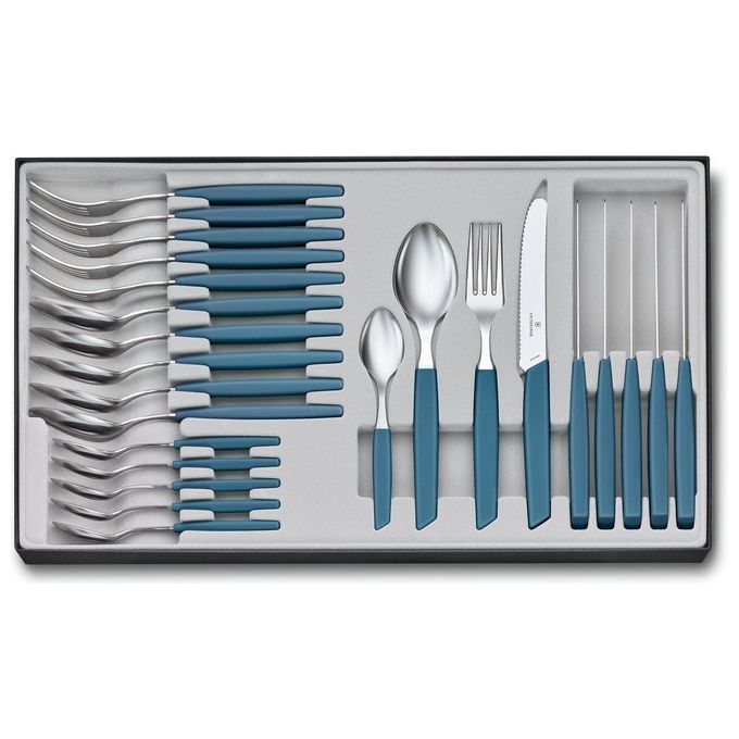 Victorinox Swiss Modern set di posate 24 pz. blu