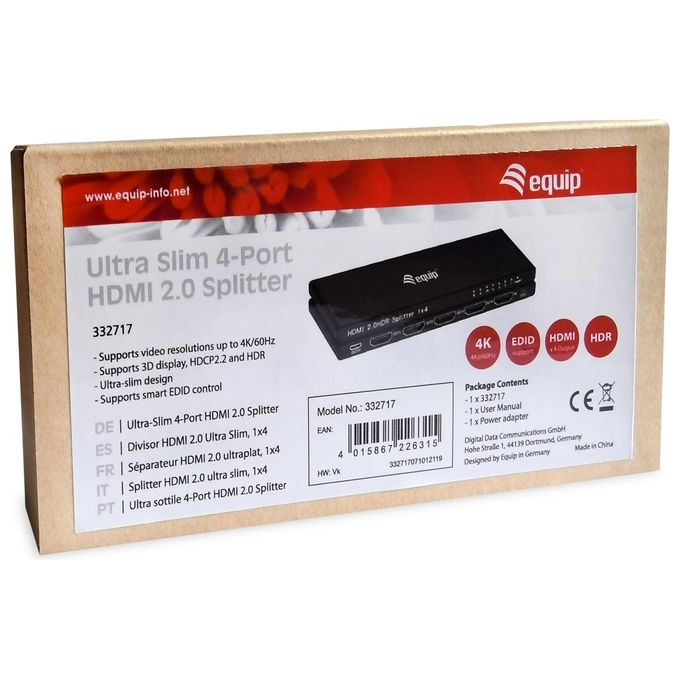 Conceptronic Splitter Hdmi a 2 Porte 4K