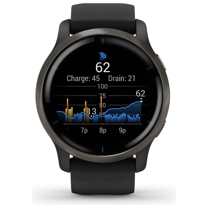 Garmin Venu 2 45mm 1.3'' Amoled GPS Sport Salute Notifiche Slate - Black