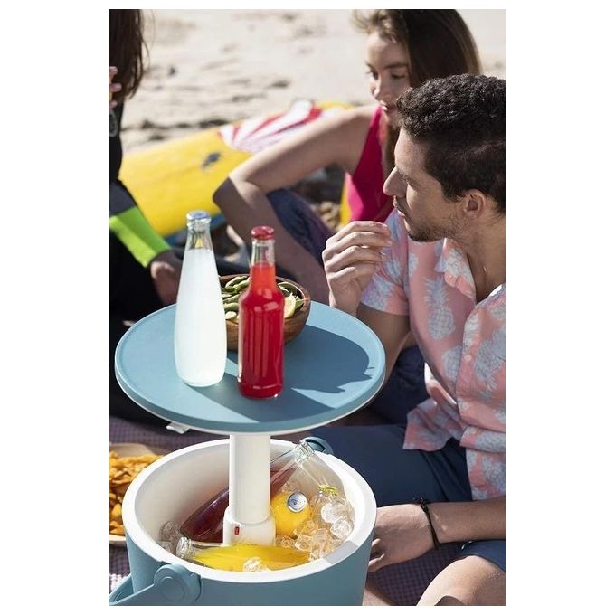 Keter GO BAR Tavolino Portatile Portaghiaccio Ocean-White Cm. 38X38X37,5H 16 Lt