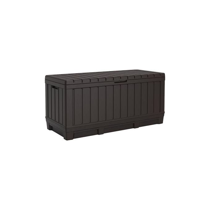 Keter Baule Box Portattrezzi da Esterno Kentwood in Polipropilene Marrone con Ampio Spazio per Utensili e Oggetti da Giardino
